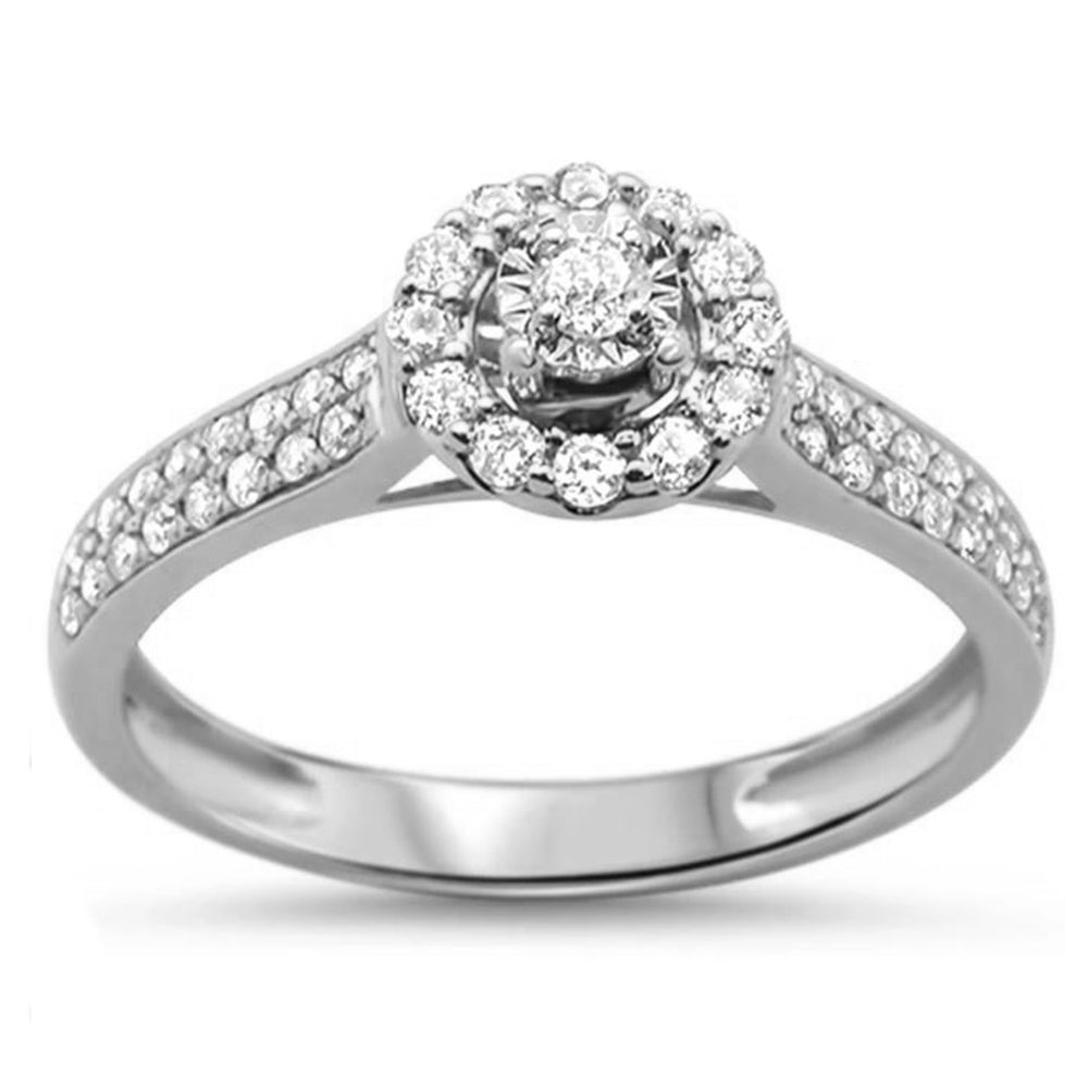 Muse Jewelry .38ct 14K White Gold Round Diamond Engagement Ring Size 6.5