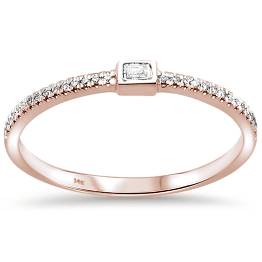 Muse Jewelry .09ct 14kt Rose Gold Diamond Bezel Set Band Ring Size 6.5