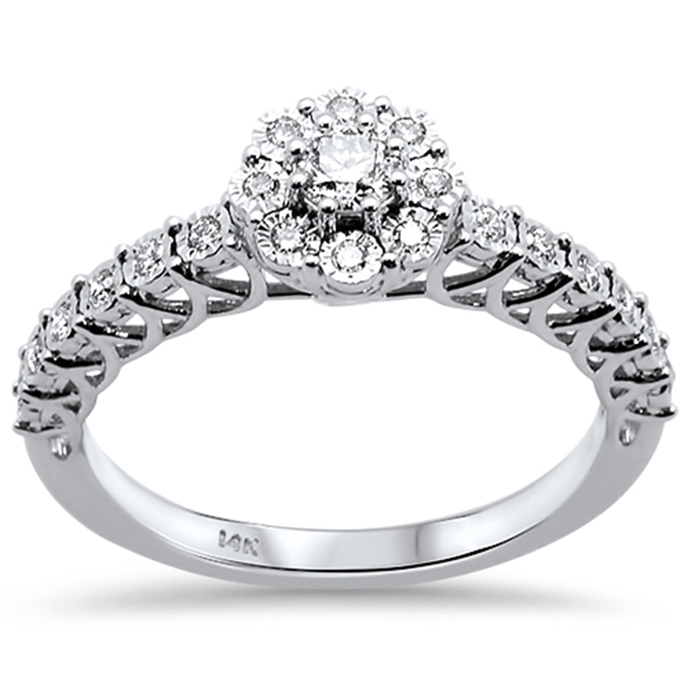 Muse Jewelry .33ct 14kt White Gold Round Diamond Engagement Ring Size 6.5