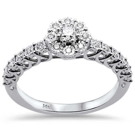 Muse Jewelry .33ct 14kt White Gold Round Diamond Engagement Ring Size 6.5