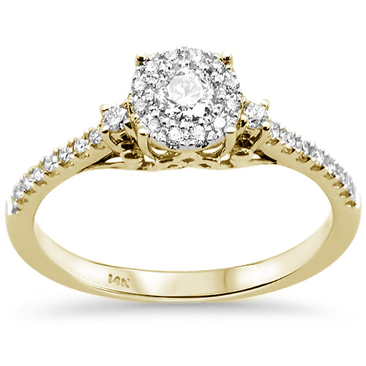 Muse Jewelry .39ct 14kt Two Tone Gold Round Diamond Engagement Ring Size 6.5