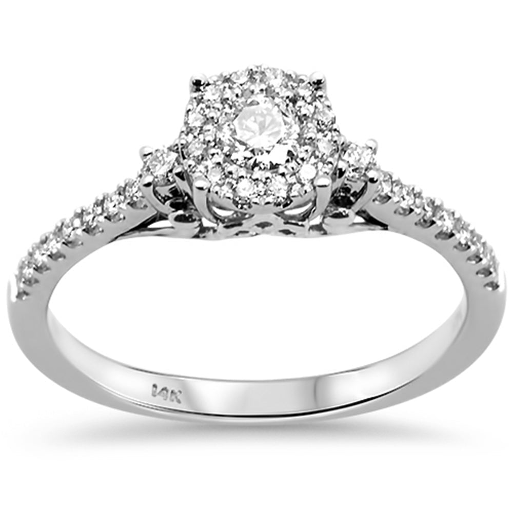 Muse Jewelry .50ct 14kt White Gold Round Diamond Engagement Ring Size 6.5