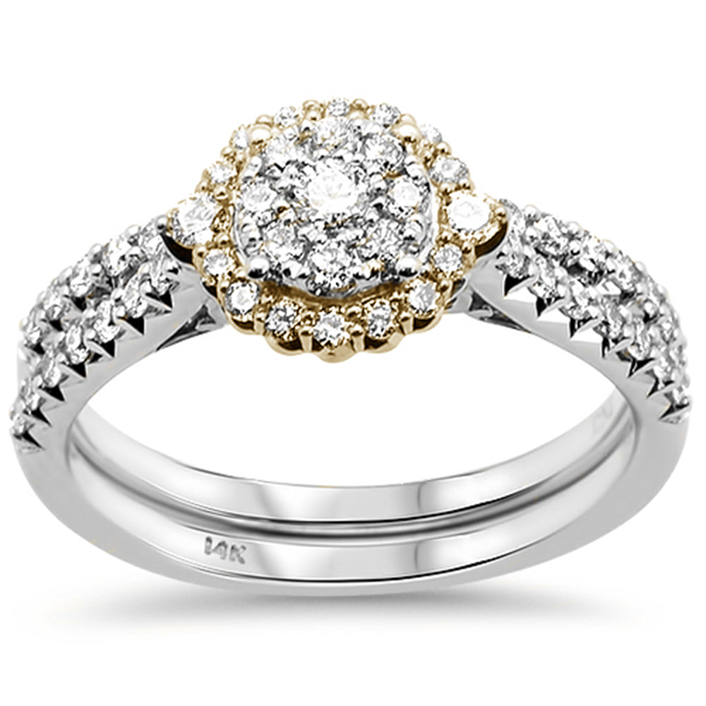 Muse Jewelry .75ct 14kt Two Tone Gold Round Diamond Engagement Bridal Set Ring Size 6.5