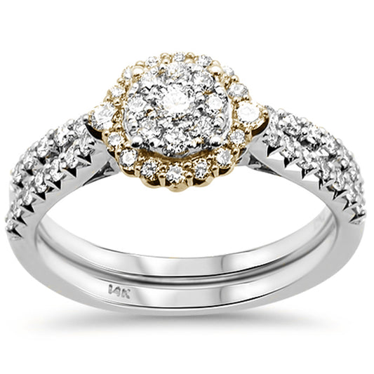 Muse Jewelry .75ct 14kt Two Tone Gold Round Diamond Engagement Bridal Set Ring Size 6.5