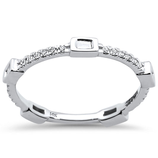 Muse Jewelry .26ct 14kt White Gold Diamond Stackable Ring Size 7