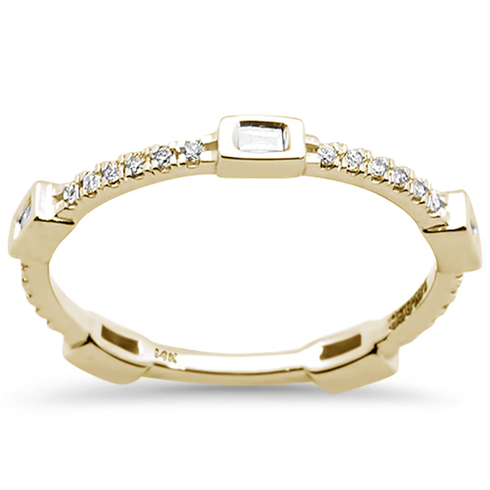 Muse Jewelry .27CT G SI 14KT Yellow Gold Ladies Baguette & Round Diamond Band Size 6.5