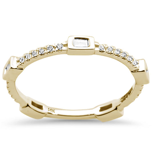 Muse Jewelry .58ct G SI 14KT Yellow Gold Ladies Baguette & Round Diamond Band Size 6.5