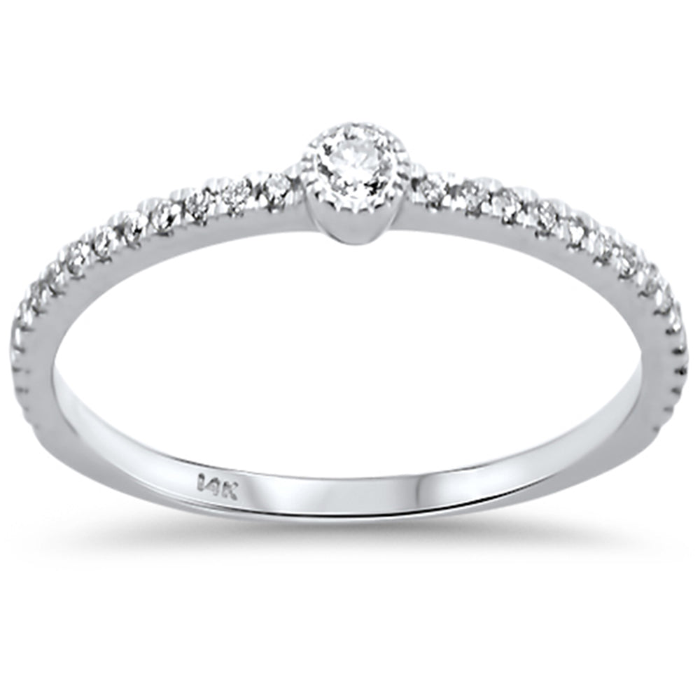 Muse Jewelry .17ct 14kt White Gold Round Diamond Promise Band Ring Size 7