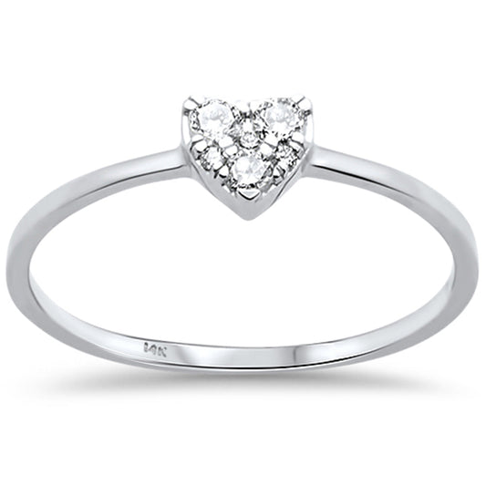 Muse Jewelry .13ct 14kt White Gold Heart Solitaire Diamond Engagement Promise Ring Size 6.5