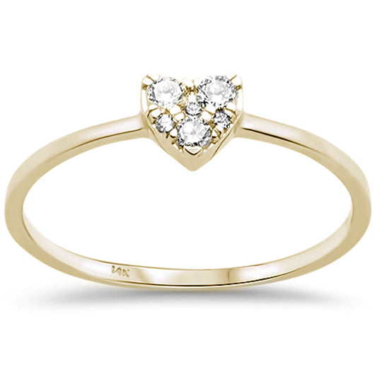 Muse Jewelry .13ct F SI 14K Yellow Gold Heart Diamond Promise Engagement Ring Size 6.5