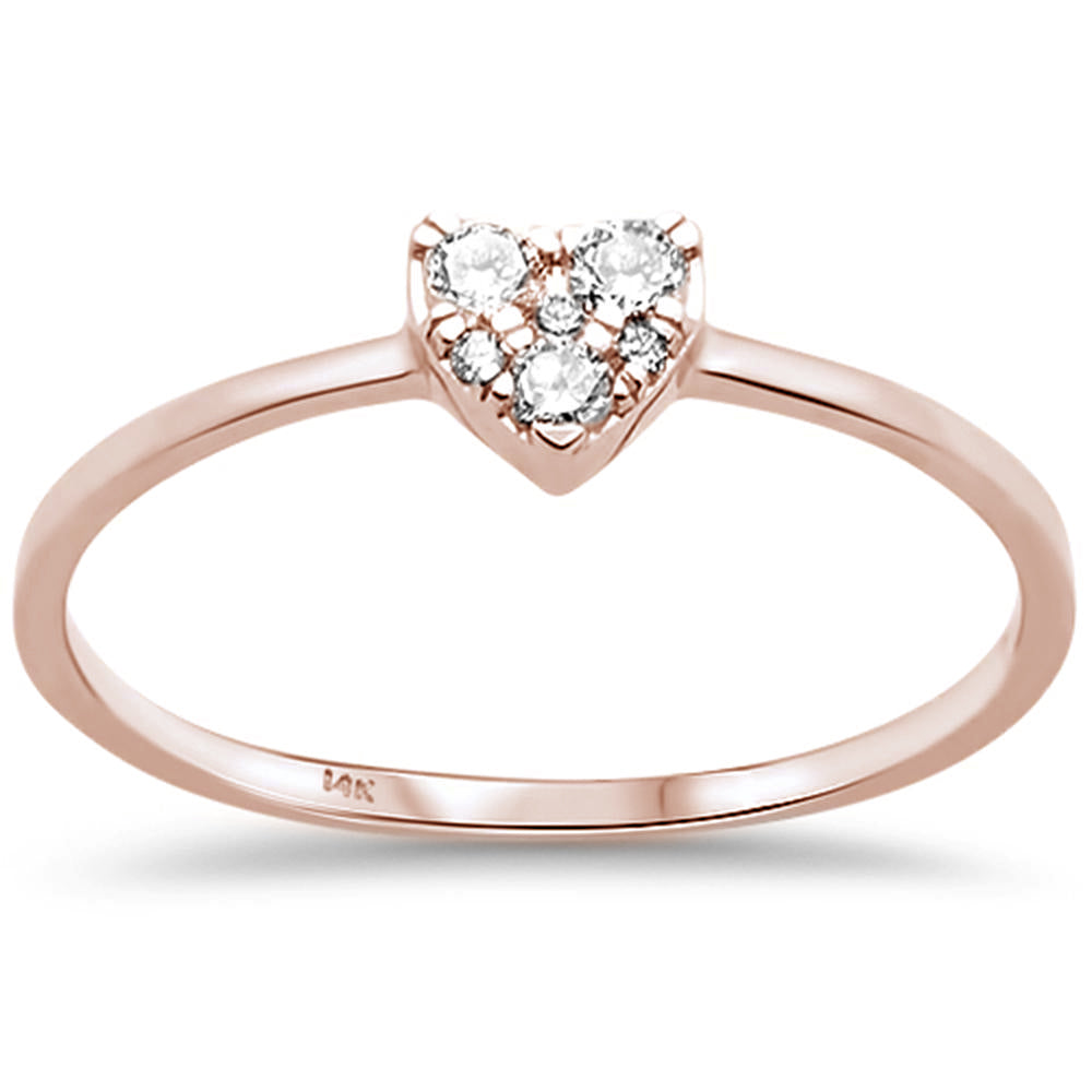 Muse Jewelry .13ct F SI 14K Rose Gold Heart Diamond Promise Engagement Ring Size 6.5