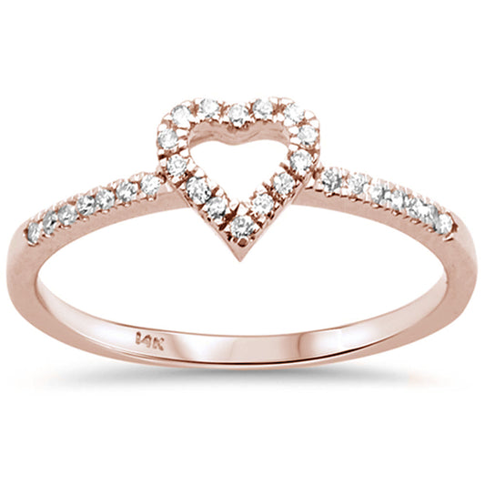 Muse Jewelry .16ct G SI 14K Rose Gold Heart Shape Diamond Ring Size 6.5