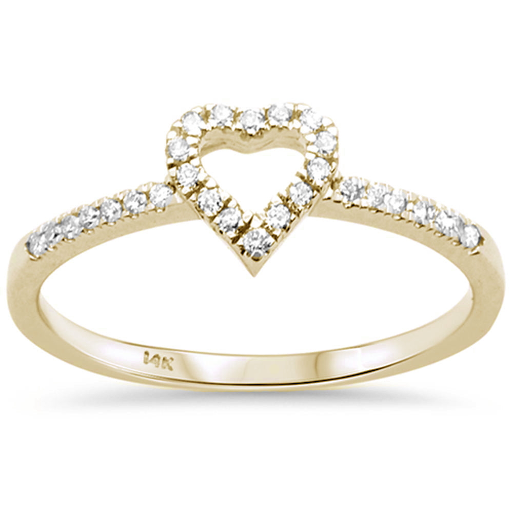 Muse Jewelry .11ct G SI 14K Yellow Gold Heart Shape Diamond Ring Size 6.5