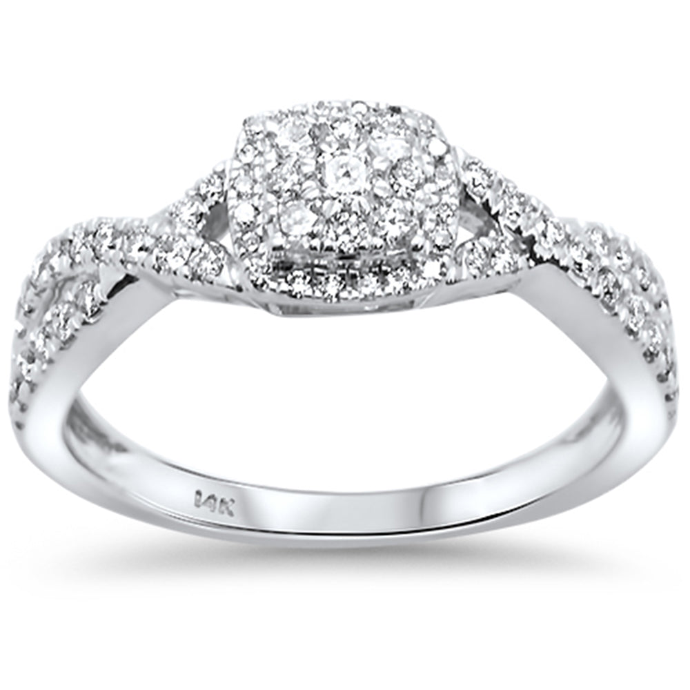 Muse Jewelry .43ct 14kt White Gold Round Diamond Engagement Ring Size 6.5