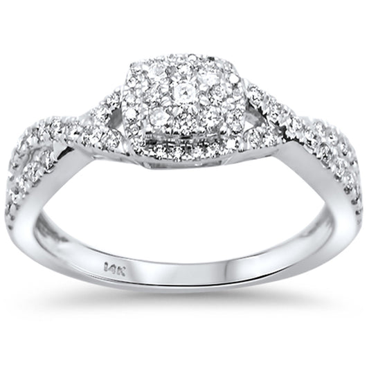 Muse Jewelry .43ct 14kt White Gold Round Diamond Engagement Ring Size 6.5