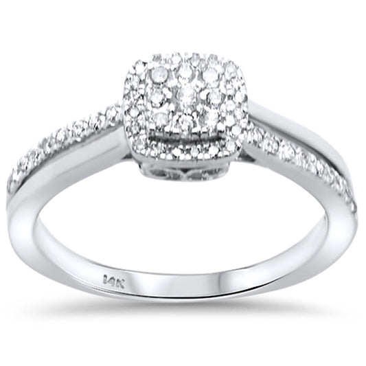 Muse Jewelry .29ct 14kt White Gold Round Diamond Engagement Promise Ring Size 6.5