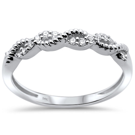 Muse Jewelry .11ct 14k White Gold Diamond Anniversary Band Ring Size 6.5