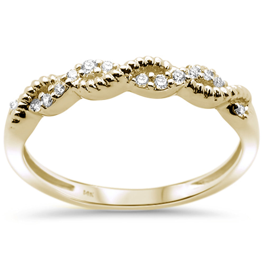 Muse Jewelry .12ct 14k Yellow Gold Diamond Wedding Anniversary Ring Size 6.5