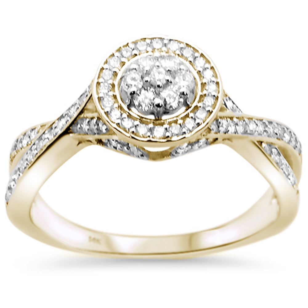 Muse Jewelry .41ct 14k Yellow Gold Twisted Prong Round Diamond Engagement Ring Size 6.5