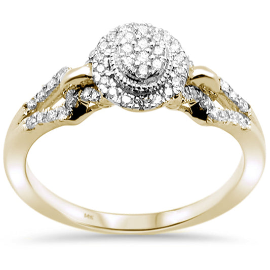 Muse Jewelry .24ct 14k Yellow Gold Round Diamond Engagement Ring Size 6.5