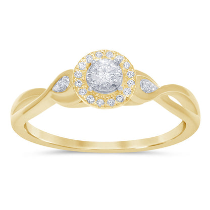 Muse Jewelry .17ct 14k Two Tone Gold Round Diamond Twisted Band Engagement Ring Size 6.5