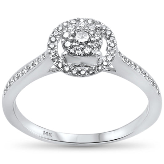 Muse Jewelry .24ct 14k White Gold Diamond Round Diamond Halo Engagement Ring Size 6.5