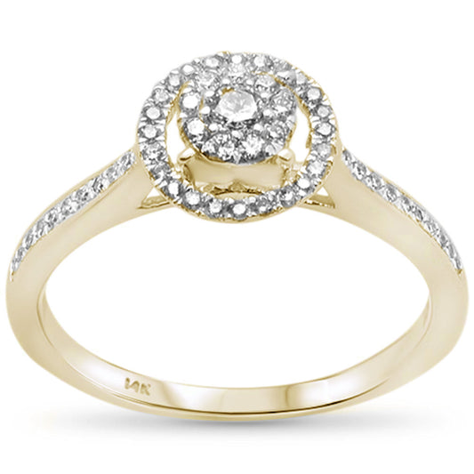 Muse Jewelry .27ct 14K Yellow Gold Round Diamond Halo Style Engagement Ring Size 6.5