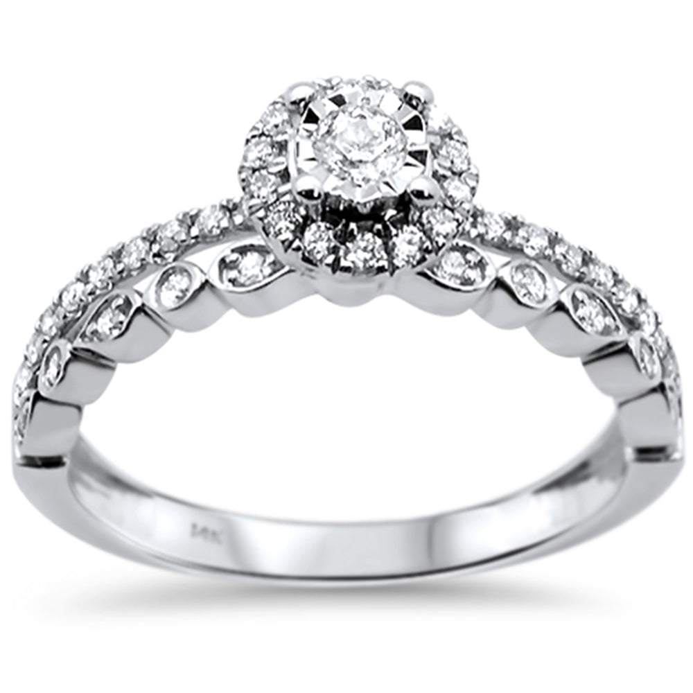 Muse Jewelry .34ct 14k White Gold Round Diamond Engagement Ring Size 6.5