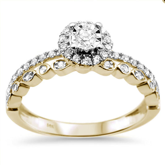 Muse Jewelry .34ct 14k Two Tone Gold Round Diamond Engagement Ring Size 6.5