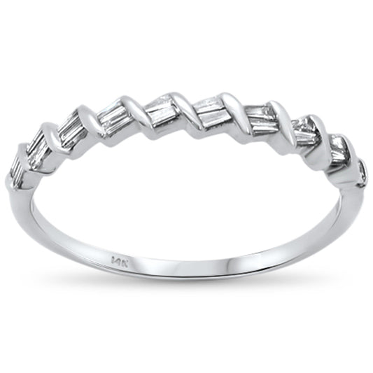 Muse Jewelry .18ct 14k White Gold Diamond Anniversary Stackable Wedding Band Size 6.5