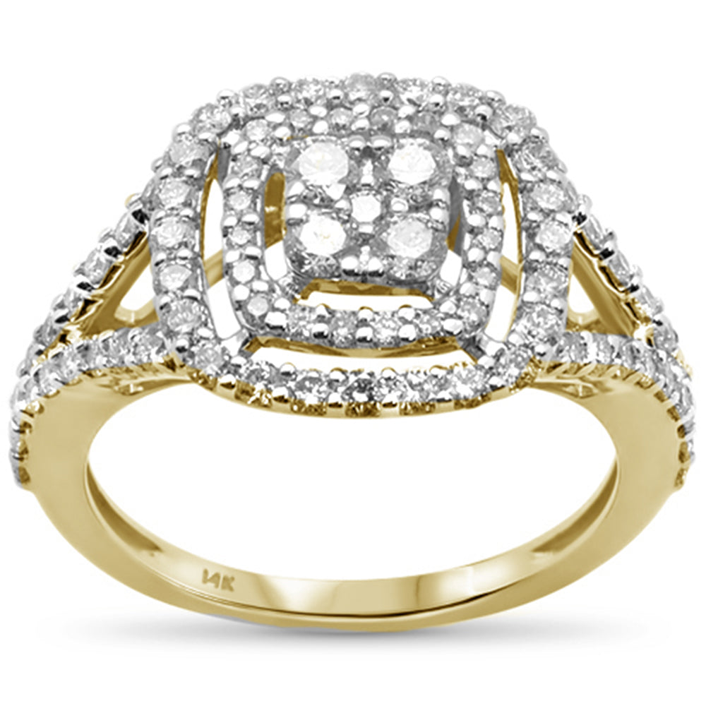 Muse Jewelry .98ct 14k Yellow Gold Square Shape Diamond Engagement Ring Size 6.5