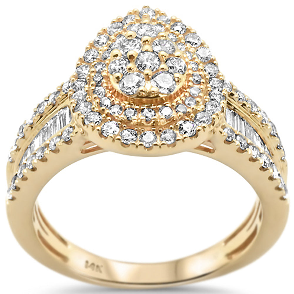 Muse Jewelry 1.00ct 14k Yellow Gold Pear Shape Diamond Engagement Ring Size 6.5