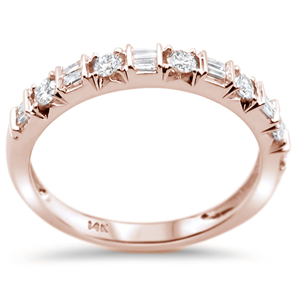 Muse Jewelry .33ct 14k Rose Gold Diamond Wedding Anniversary Band Ring Size 6.5