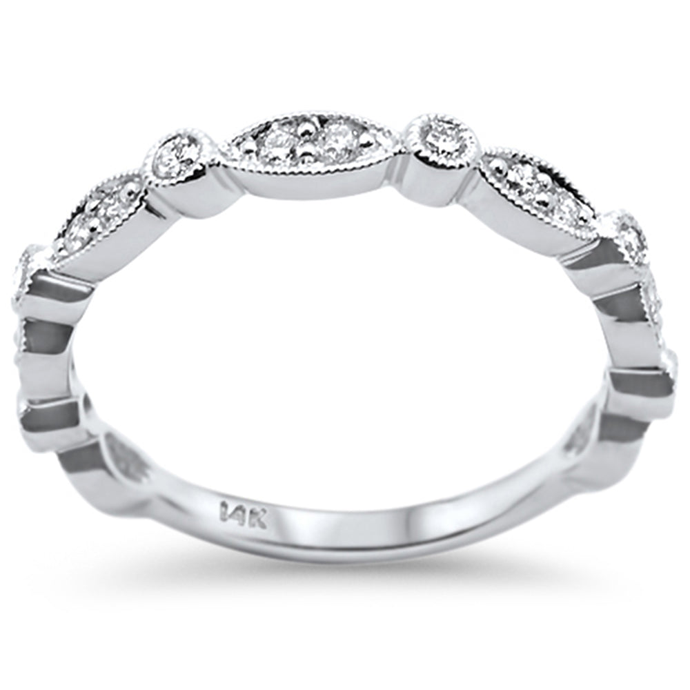 Muse Jewelry .26ct 14k White Gold Diamond Stackable Wedding Anniversary Band Ring