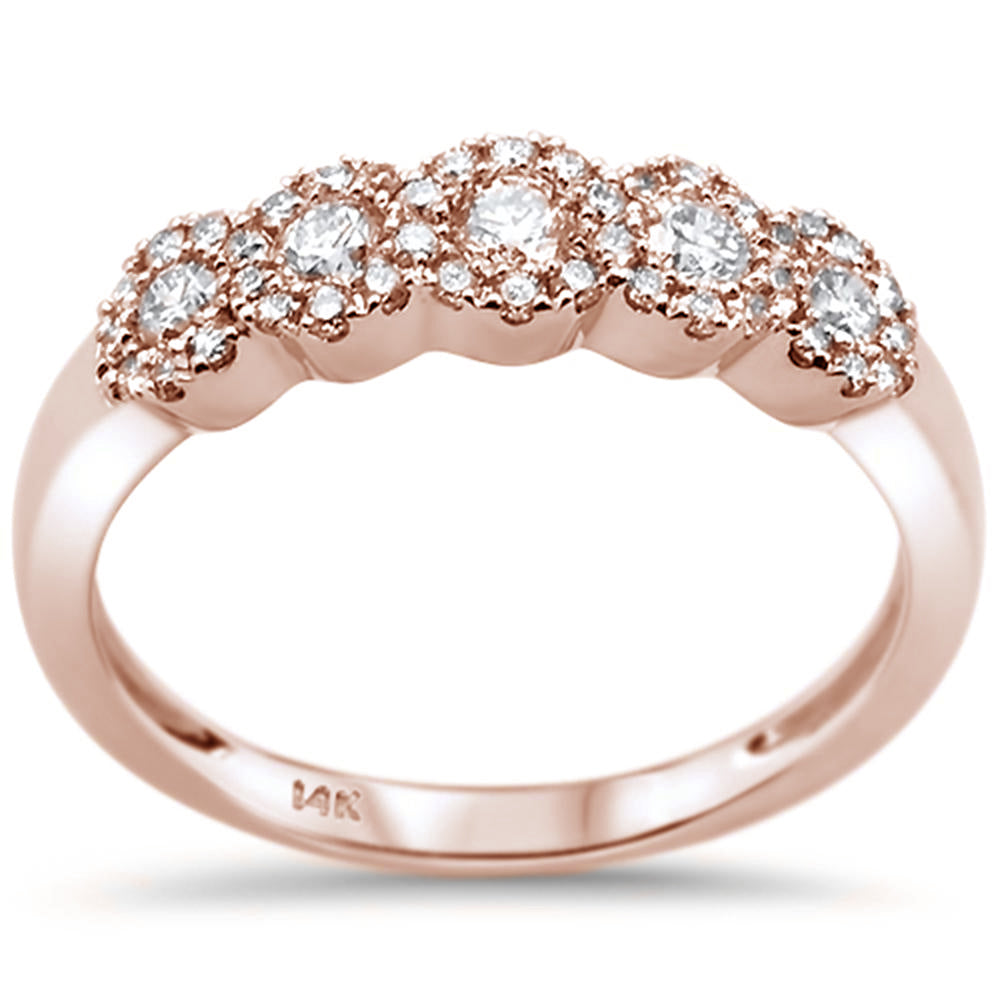 Muse Jewelry .48ct 14k Rose Gold Wedding Anniversary Diamond Band Ring Size 6.5