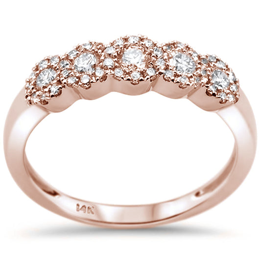 Muse Jewelry .48ct 14k Rose Gold Wedding Anniversary Diamond Band Ring Size 6.5