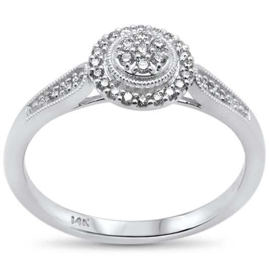 Muse Jewelry .15ct 14k White Gold Diamond Round Diamond Engagement Promise Ring Size 6.5