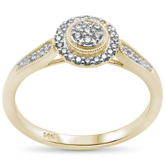 Muse Jewelry .16ct F SI 14K Yellow Gold Round Diamond Engagement Ring Size 6.5