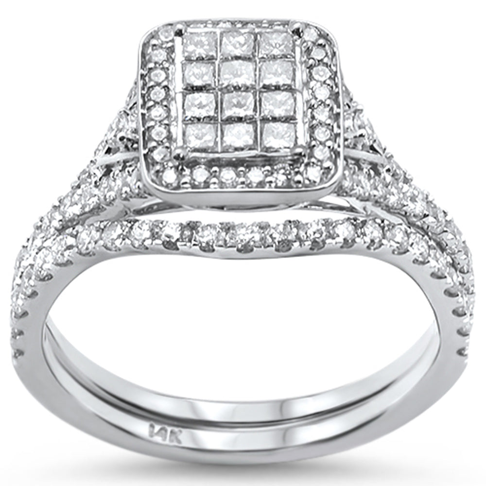 Muse Jewelry 1.00ct 14k White Gold Diamond Engagement Ring Bridal Set Size 6.5