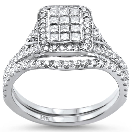 Muse Jewelry 1.00ct 14k White Gold Diamond Engagement Ring Bridal Set Size 6.5