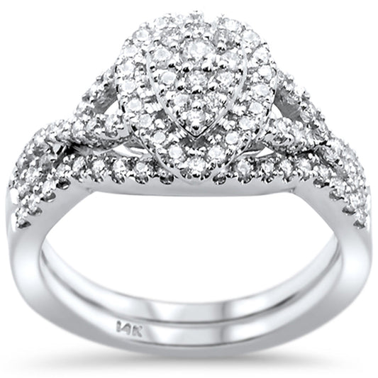 Muse Jewelry .62ct 14k White Gold Pear Shape Diamond Engagement Ring Size 6.5