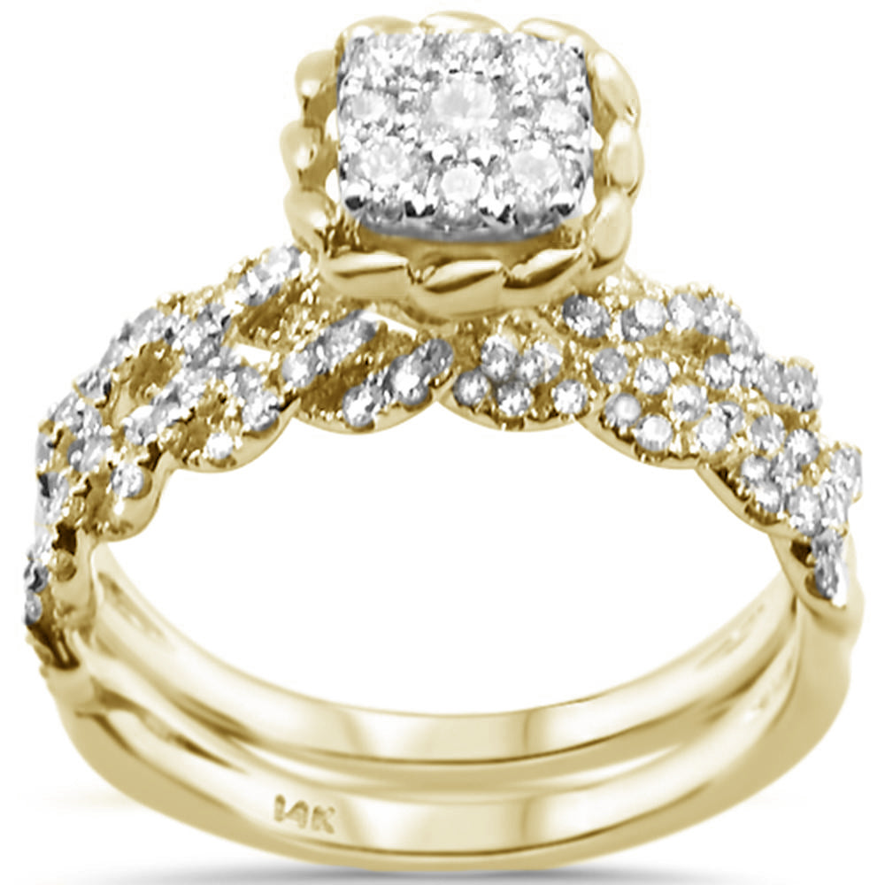 Muse Jewelry .75ct G SI 14K Yellow Gold Diamond Bridal Ring Set