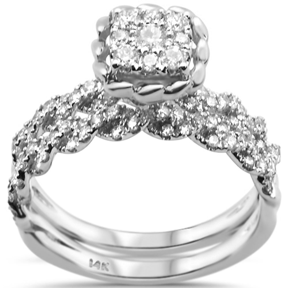 Muse Jewelry .72ct G SI 14k White Gold Diamond Engagement Bridal Set Ring Size 6.5