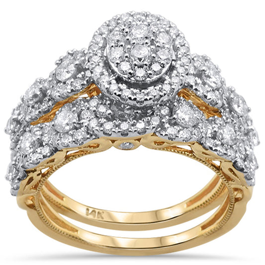 Muse Jewelry 1.47ct 14k Two Tone Gold Oval Diamond Engagement Ring Bridal Set Size 6.5