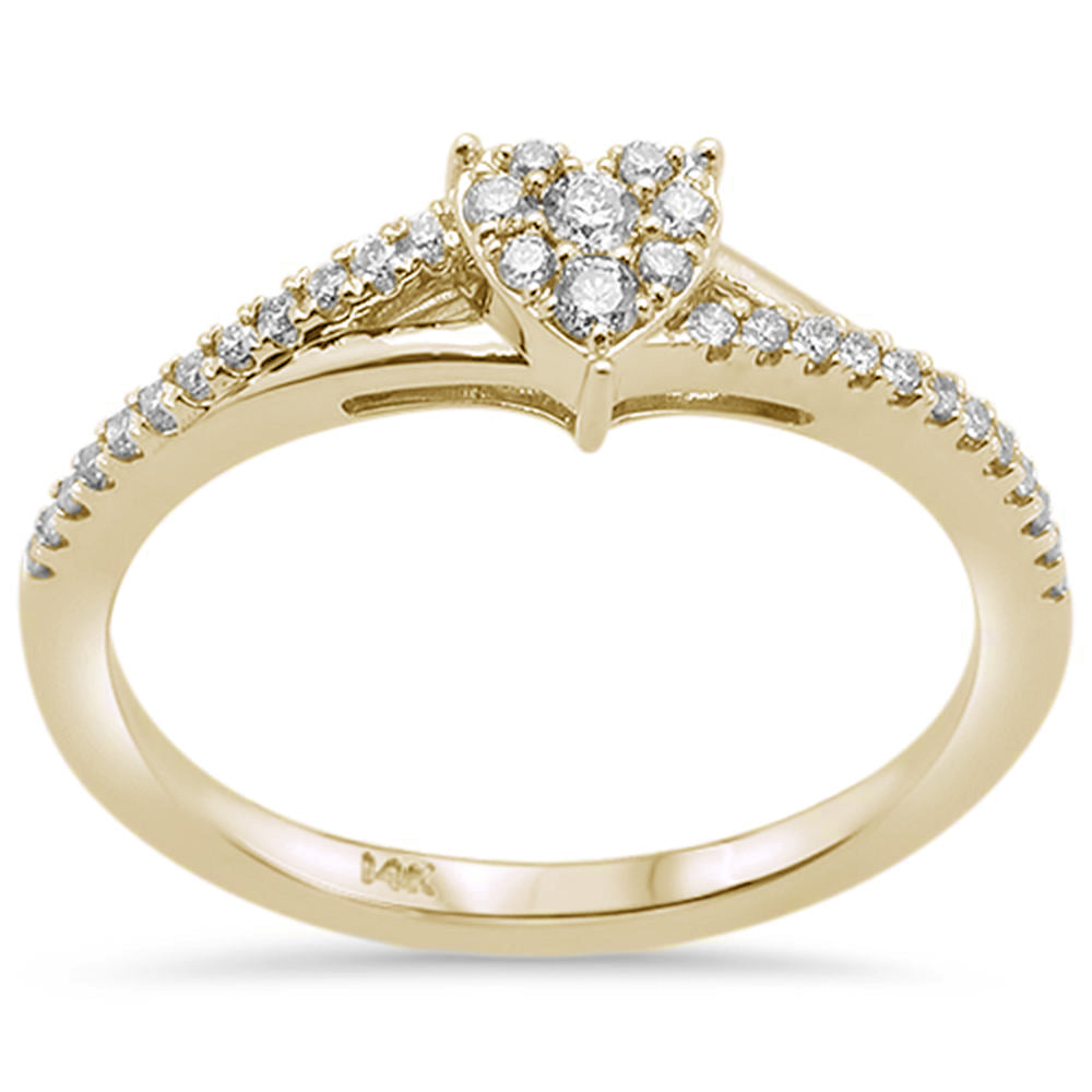 Muse Jewelry .18ct F SI 14K Yellow Gold Heart Shaped Diamond Engagement Promise Ring Size 6.5