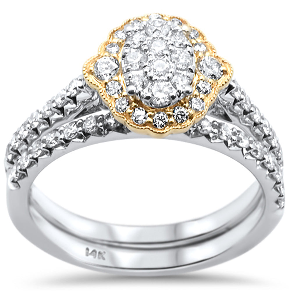 Muse Jewelry .75ct 14k Two Tone Gold Diamond Engagement Ring Bridal Set Size 6.5