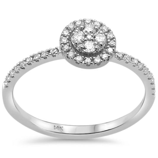 Muse Jewelry .25ct F SI 14K White gold Round Diamond Solitaire Engagement Ring Size 6.5