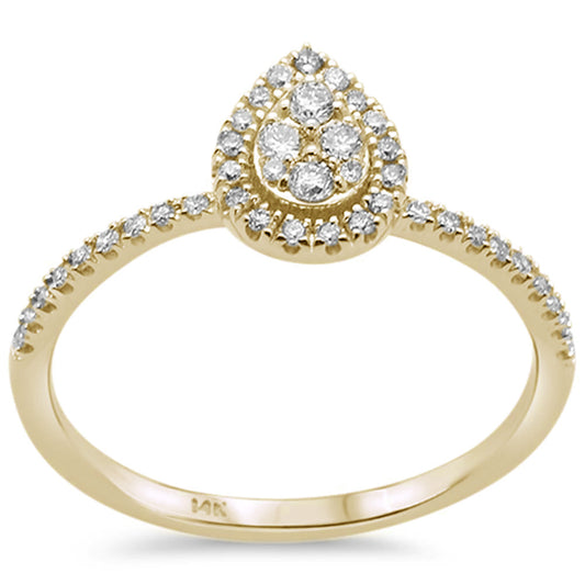 Muse Jewelry .25CT G SI 14KT Yellow Gold Diamond Pear Shape Solitaire Style Ring Size 6.5