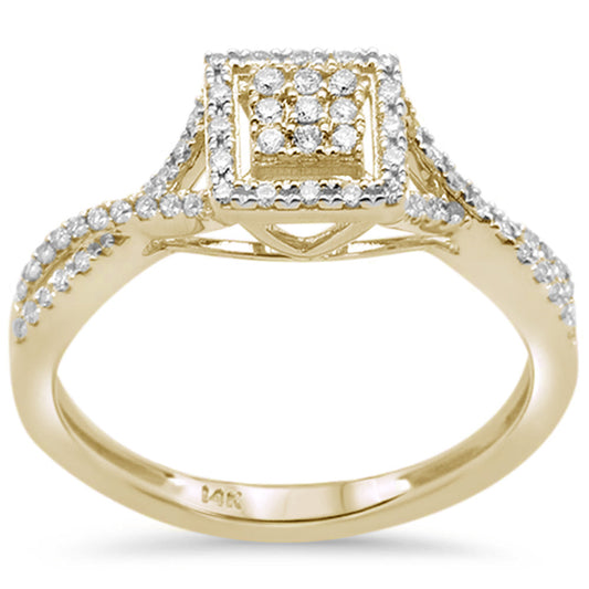 Muse Jewelry .25CT G SI 14KT Yellow Gold Diamond Square Stye Engagement Ring Size 6.5