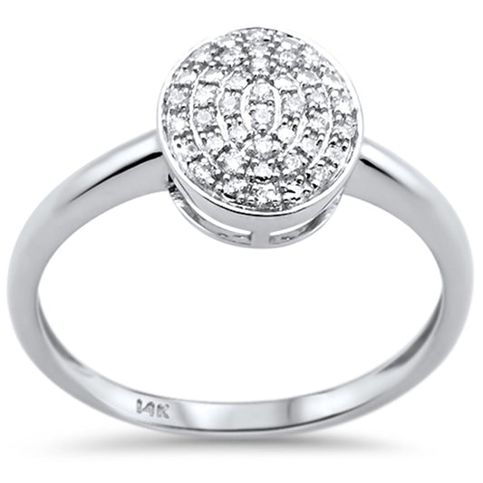 Muse Jewelry .10ct 14k White Gold Oval Shape Solitaire Diamond Engagement Ring Size 6.5